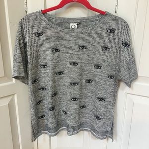 Akemi + Kin All Eyes Black & Gray Top